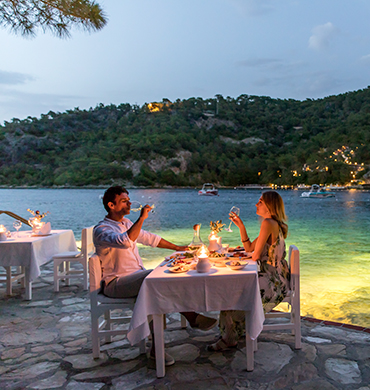 Young Couple Dining At Pasha Restaurant